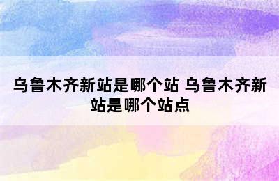 乌鲁木齐新站是哪个站 乌鲁木齐新站是哪个站点